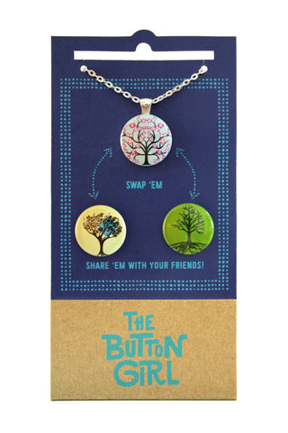 Magnetic Necklace with two interchangeable magnets - trees