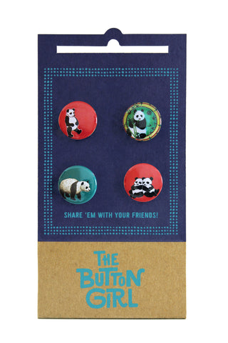 Panda love! button set